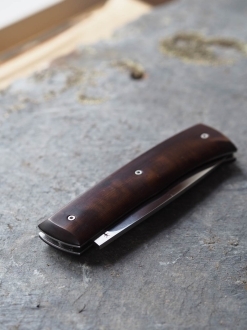COUTEAU CRAN PLAT TALON ROND / manche en buis toréfié
